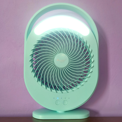 Picture of Portable Rechargeable Desktop Fan With LED Light - Multi-color