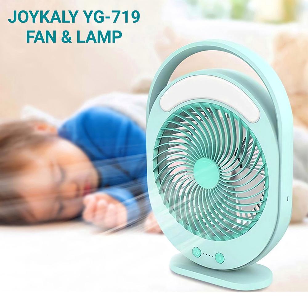 Picture of Portable Rechargeable Desktop Fan With LED Light - Multi-color