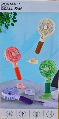 Picture of Portable Stylish Handle Rechargeable Fan - Multicolor