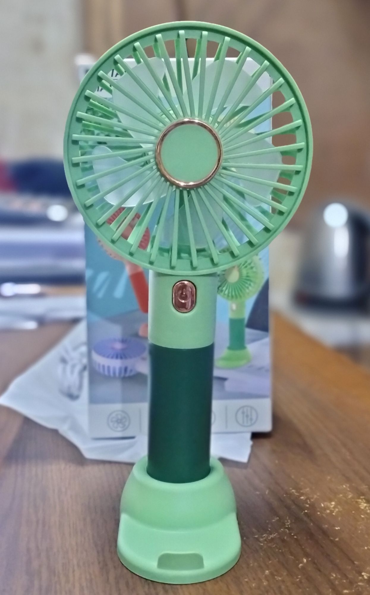 Picture of Portable Stylish Handle Rechargeable Fan - Multicolor