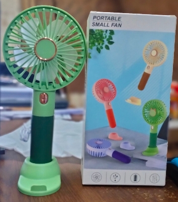 Picture of Portable Stylish Handle Rechargeable Fan - Multicolor