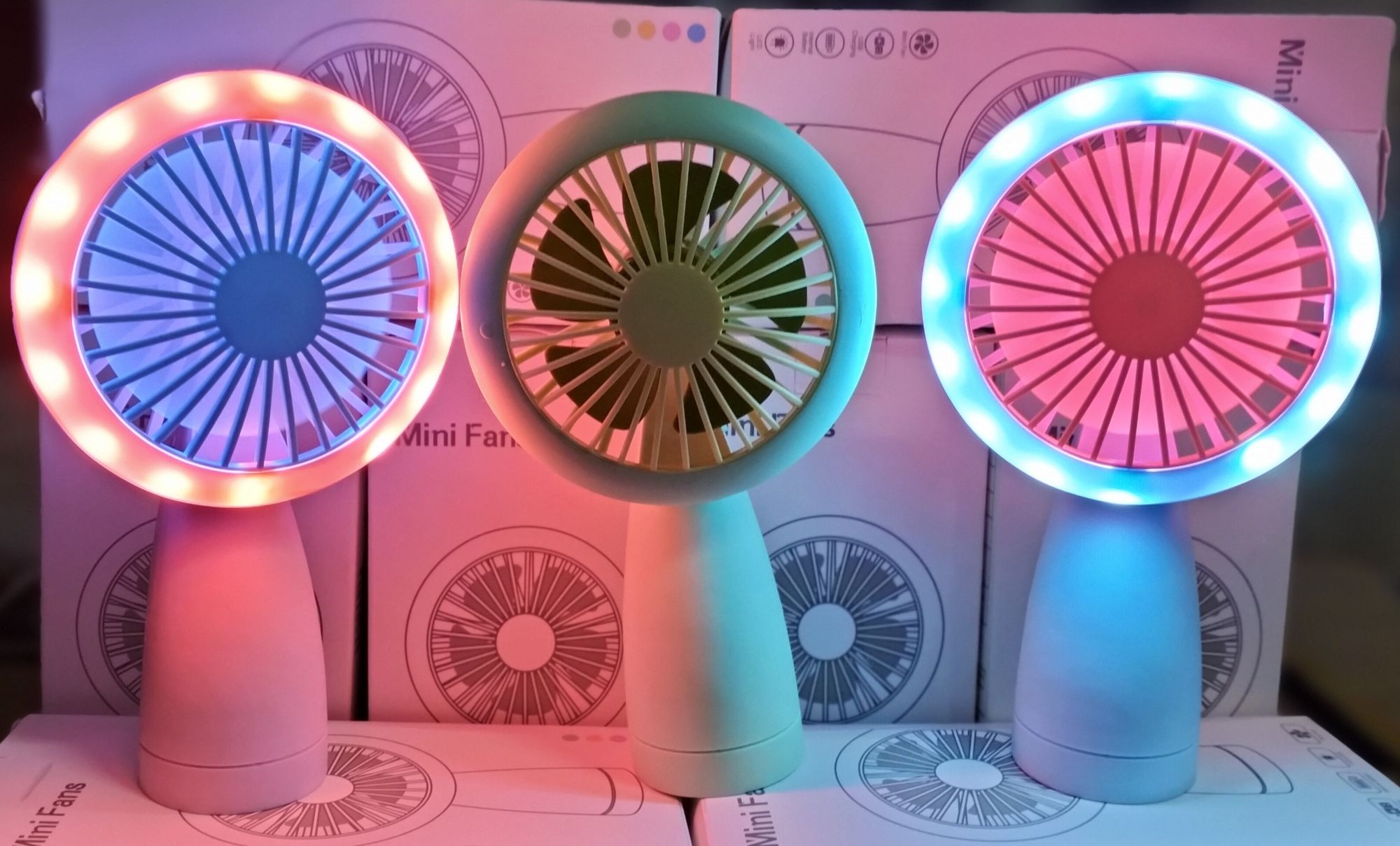 Picture of Portable mini fan with stylish light - Multicolor