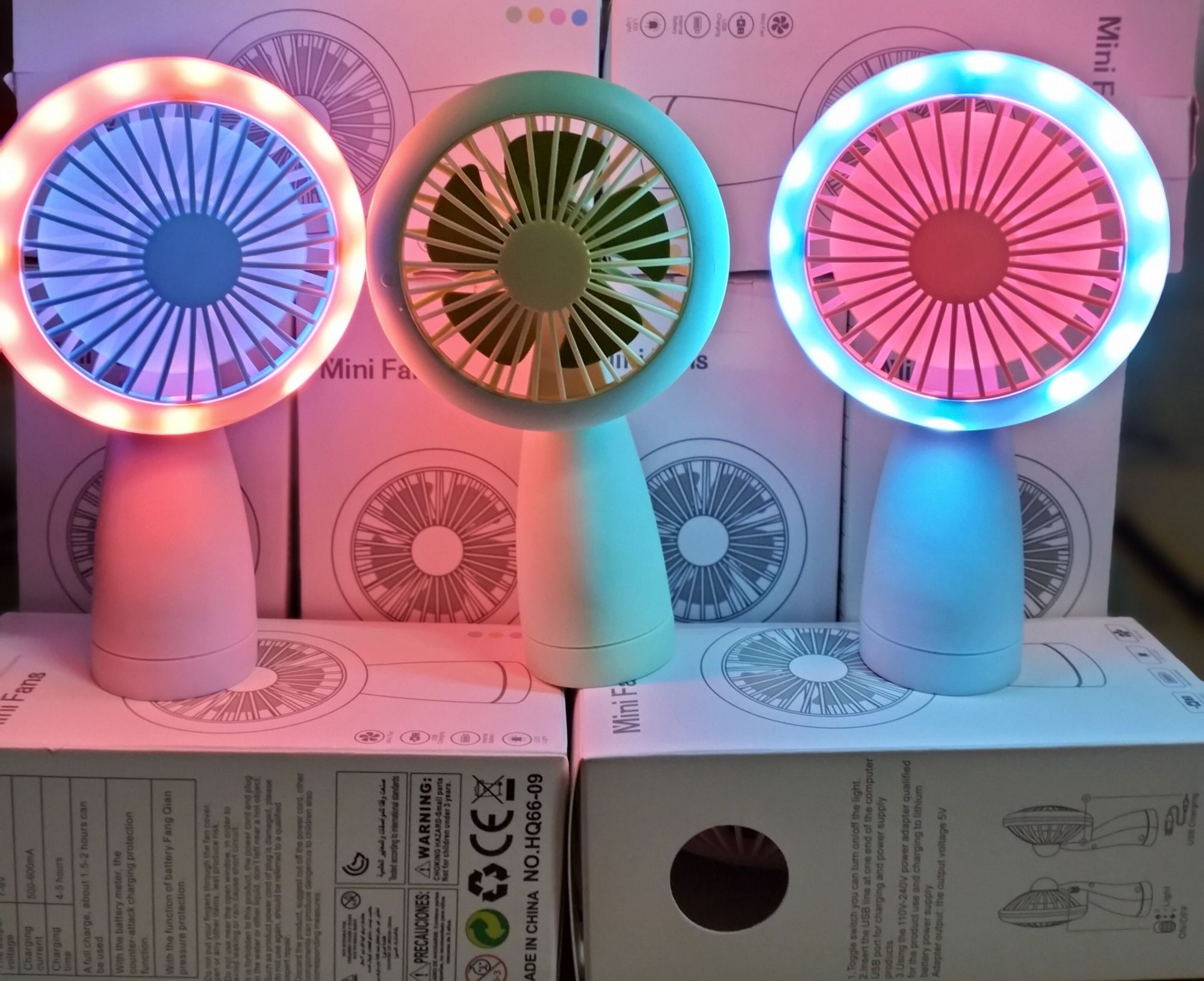 Picture of Portable mini fan with stylish light - Multicolor