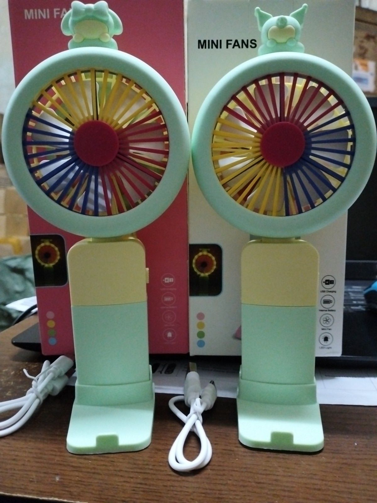 Picture of Mini fan and Cell Phone Holder with colorful light - Multicolor