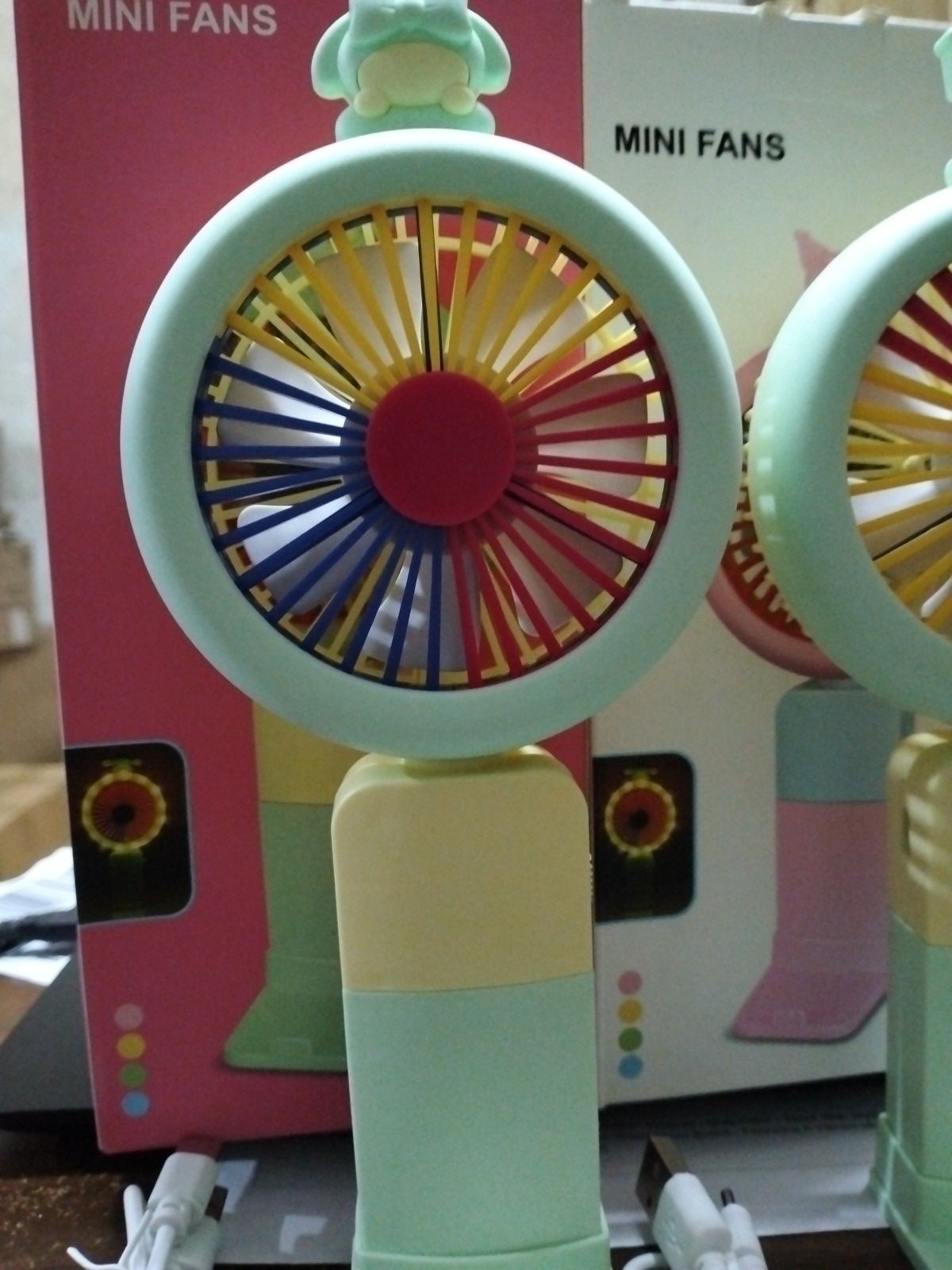 Picture of Mini fan and Cell Phone Holder with colorful light - Multicolor