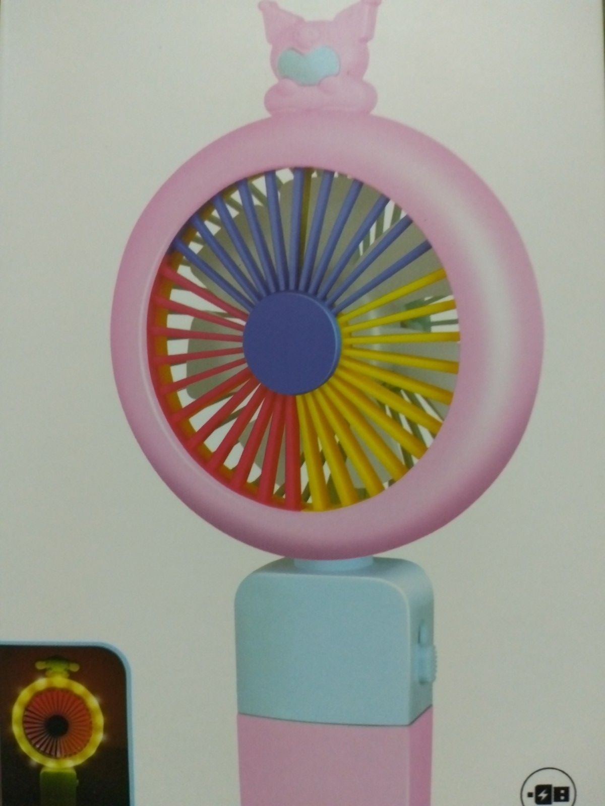 Picture of Mini fan and Cell Phone Holder with colorful light - Multicolor