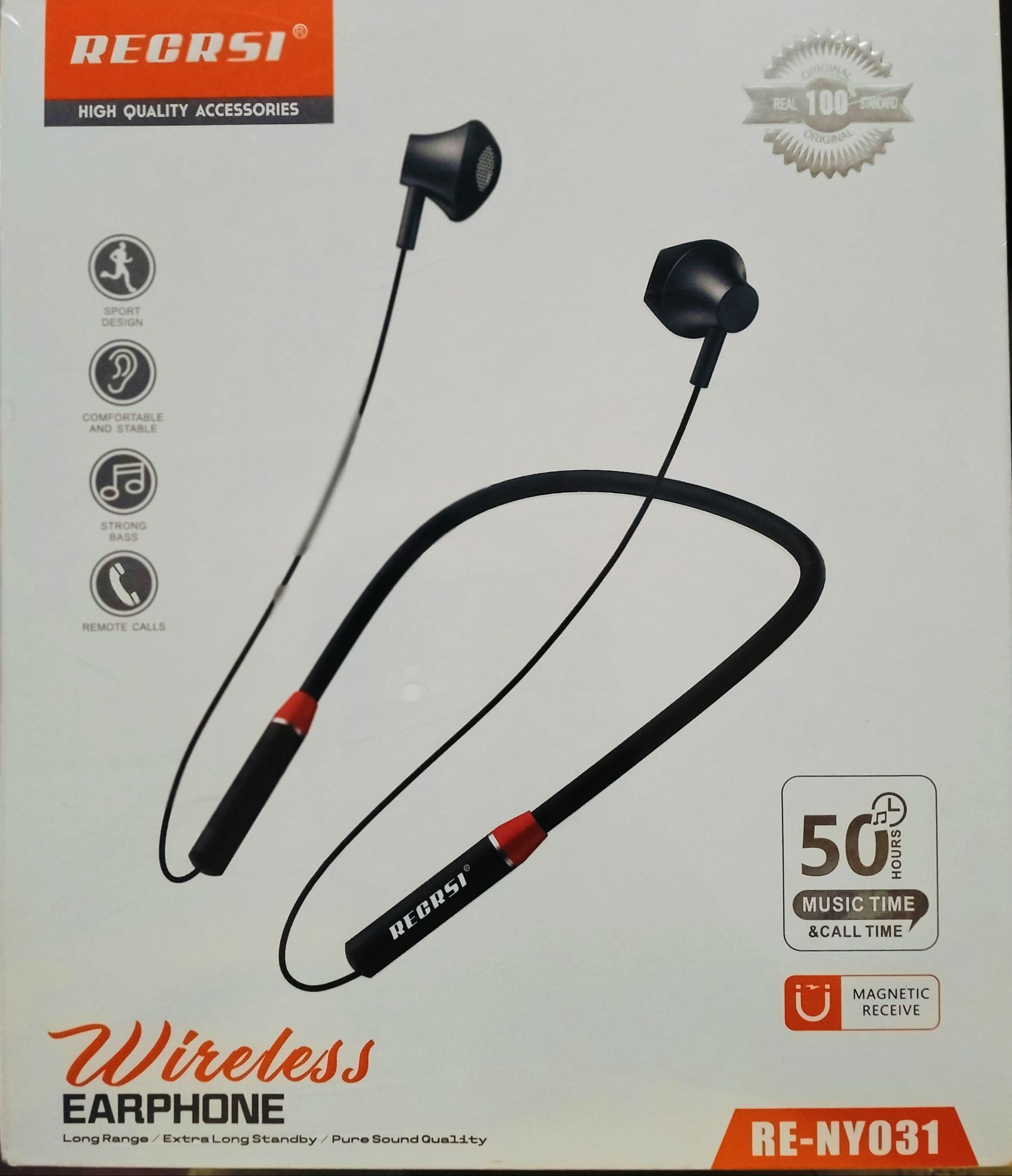 Picture of Wireless Earphone high quality accessories long range - Black