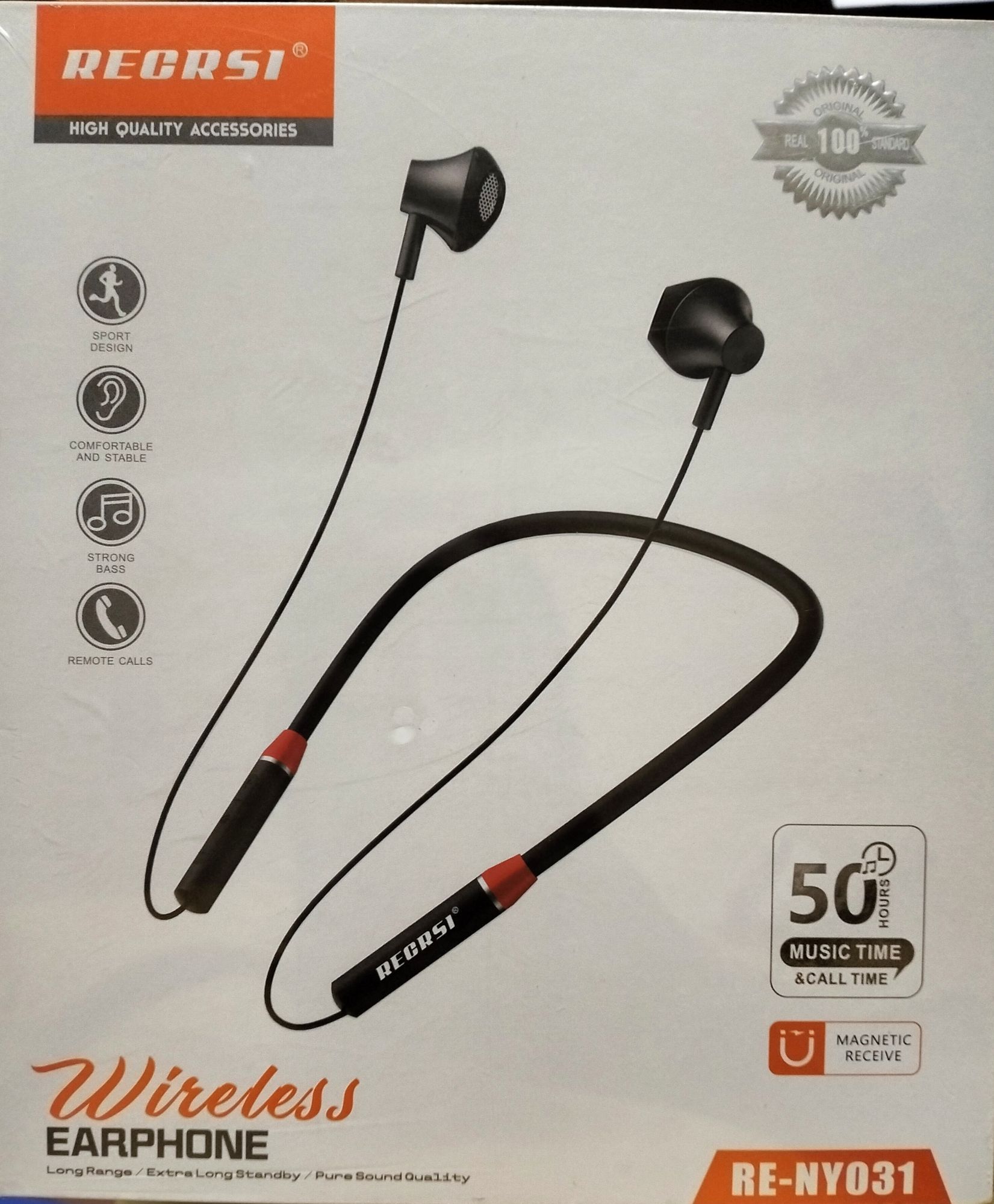 Picture of Wireless Earphone high quality accessories long range - Black