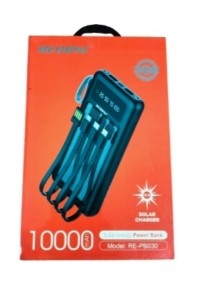 Picture of RECRSI RE-PB030 Solar Energy Power Bank 10000 mAh - Black