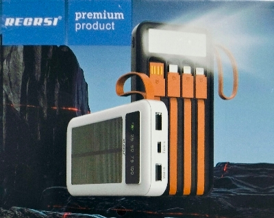 Picture of RECRSI RE-PB030 Solar Energy Power Bank 10000 mAh - Black