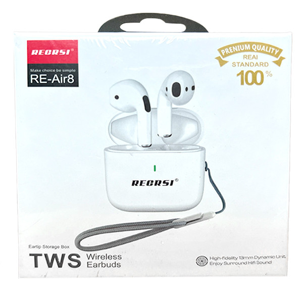 Picture of RECRSI RE-Air8 TWS Wireless Earbuds - White