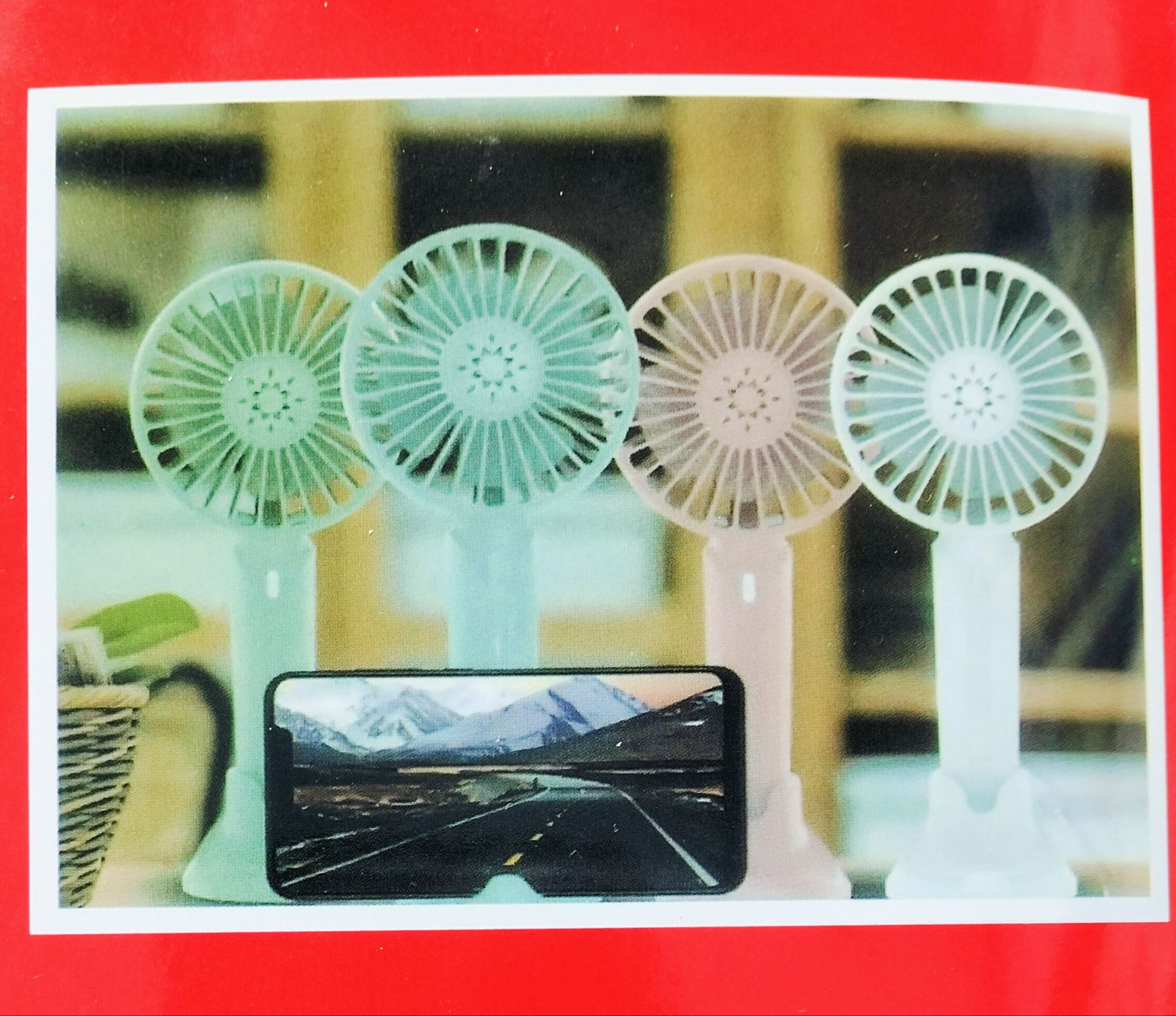 Picture of Portable Hand held small fan with mobile Holder