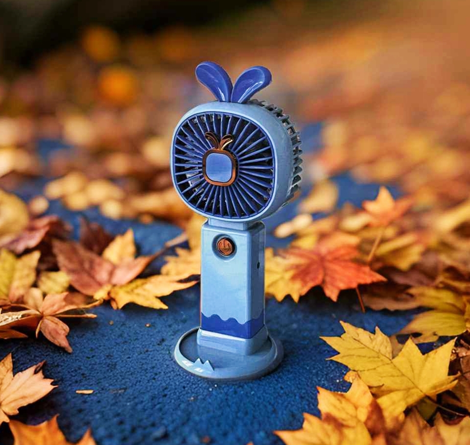 Picture of portable handheld small fan with mobile holder - Multicolor