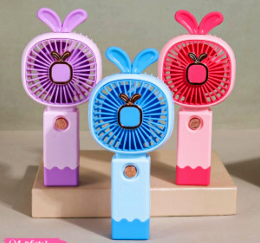 Picture of portable handheld small fan with mobile holder - Multicolor