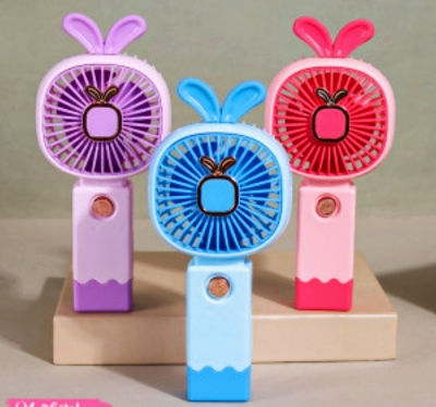 Picture of portable handheld small fan with mobile holder - Multicolor