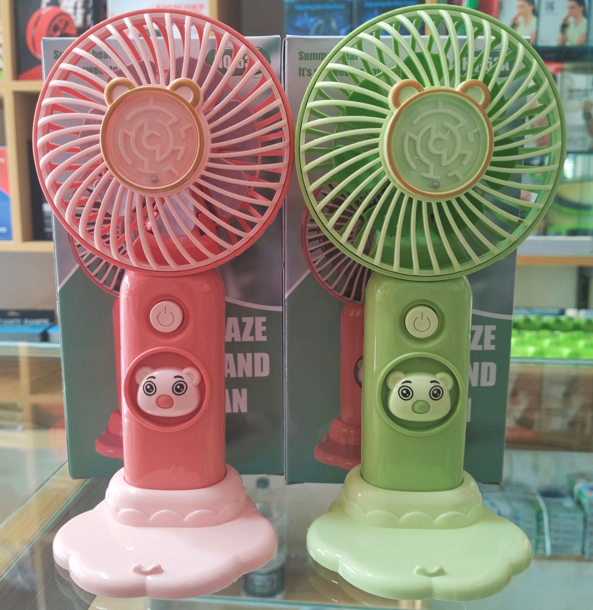 Picture of Summer heat Portable handheld mini fan with mobile holder - Multicolor
