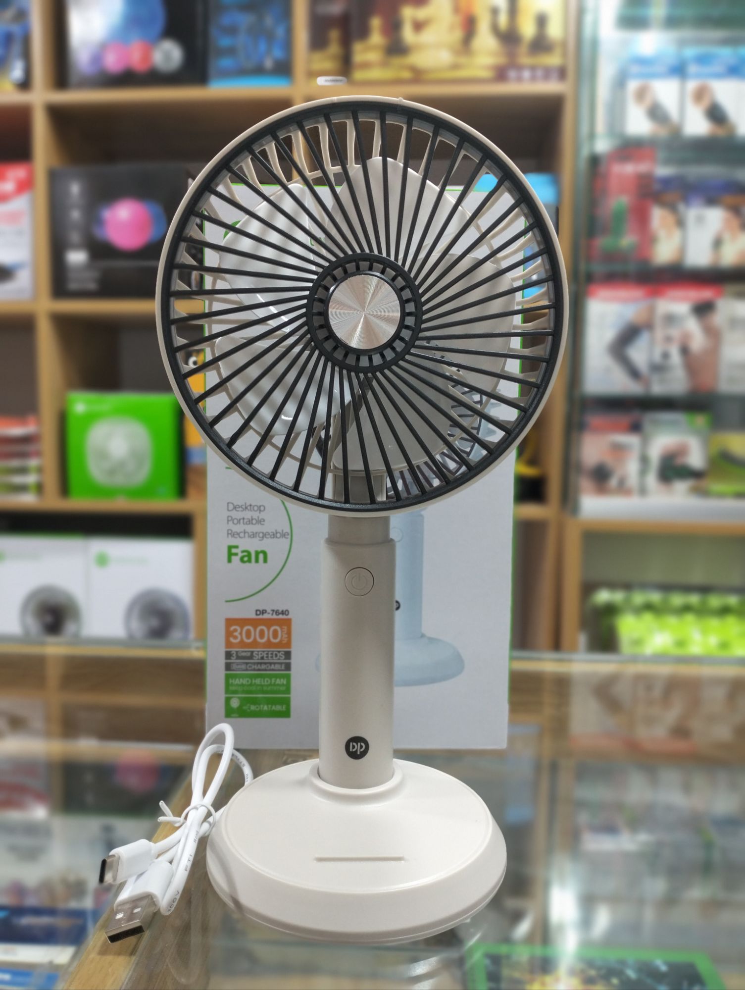 Picture of DP-7640 Desktop Portable rechargeable Fan - Multicolor