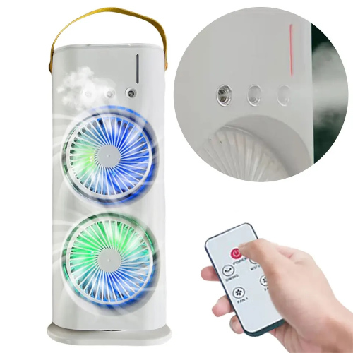 Picture of Double ended remote control Spray Fan with beautiful LED light