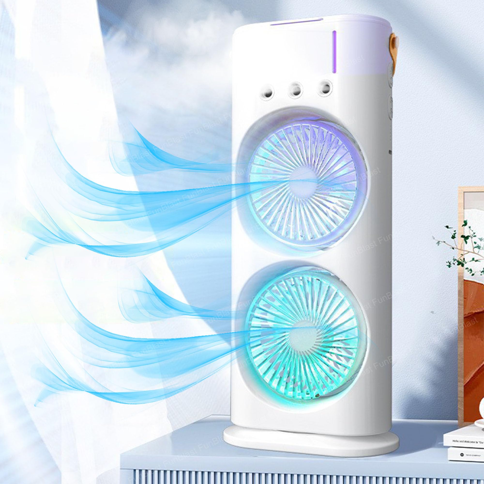 Picture of Double ended remote control Spray Fan with beautiful LED light