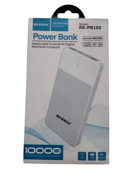Picture of RECRSI RE-PB-102 Power Bank 10000mAh- White