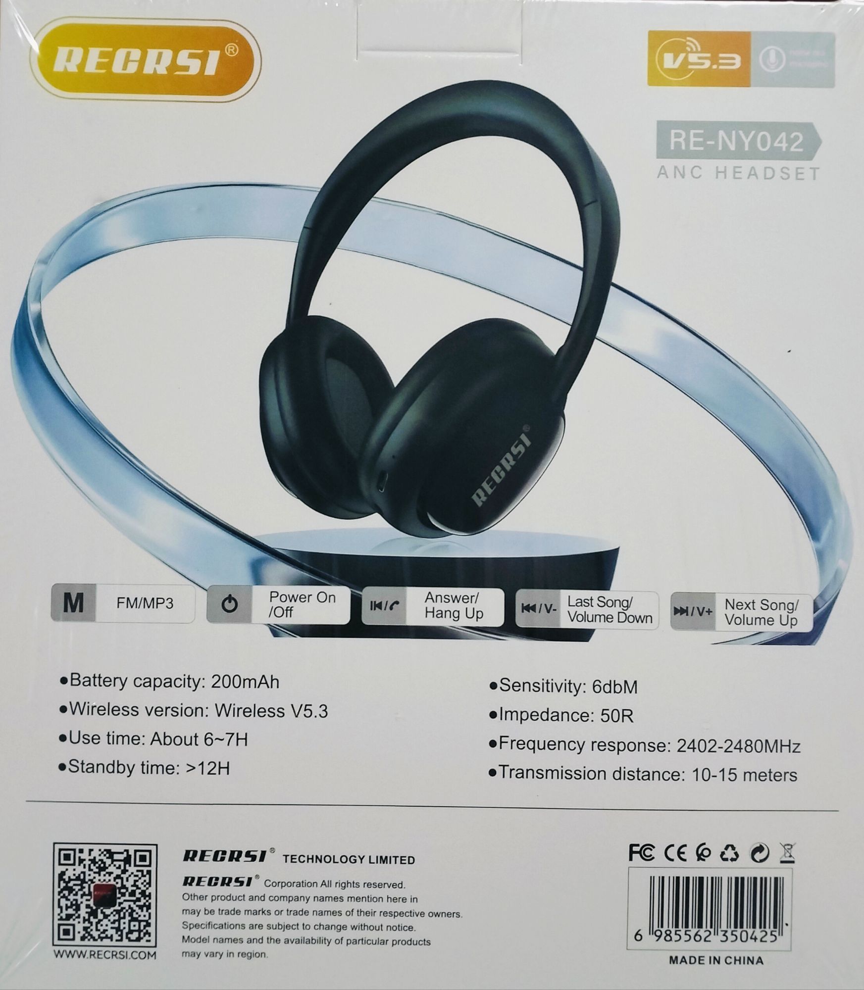 Picture of RECRSI RE-NY042 Wireless headphones Amazing Feeling Sound