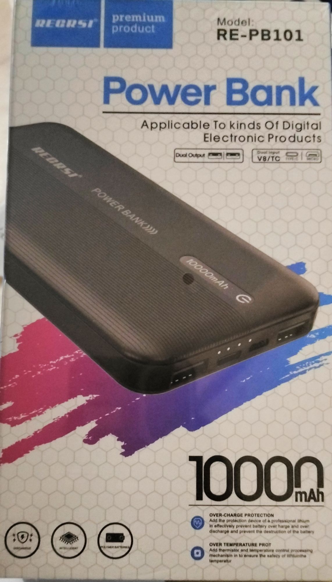 Picture of RECRSI RE-PB-101 Power bank 10000mAh - Black