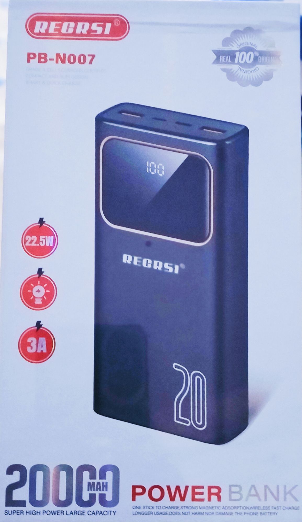 Picture of Super High Power Large Capacity 20000mAh Power Bank - Black