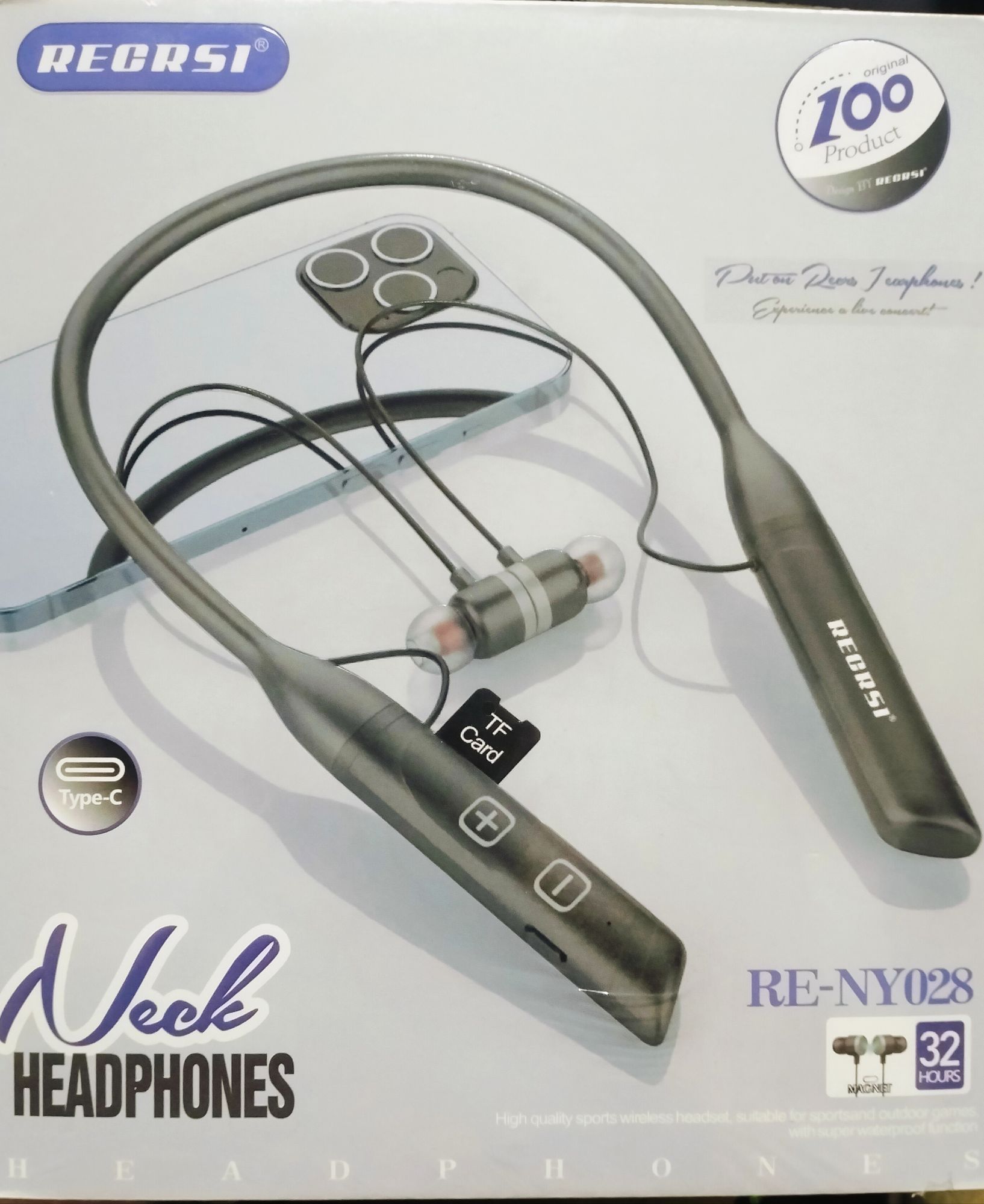 Picture of Wireless Neck Headphones With Super Waterproof Function