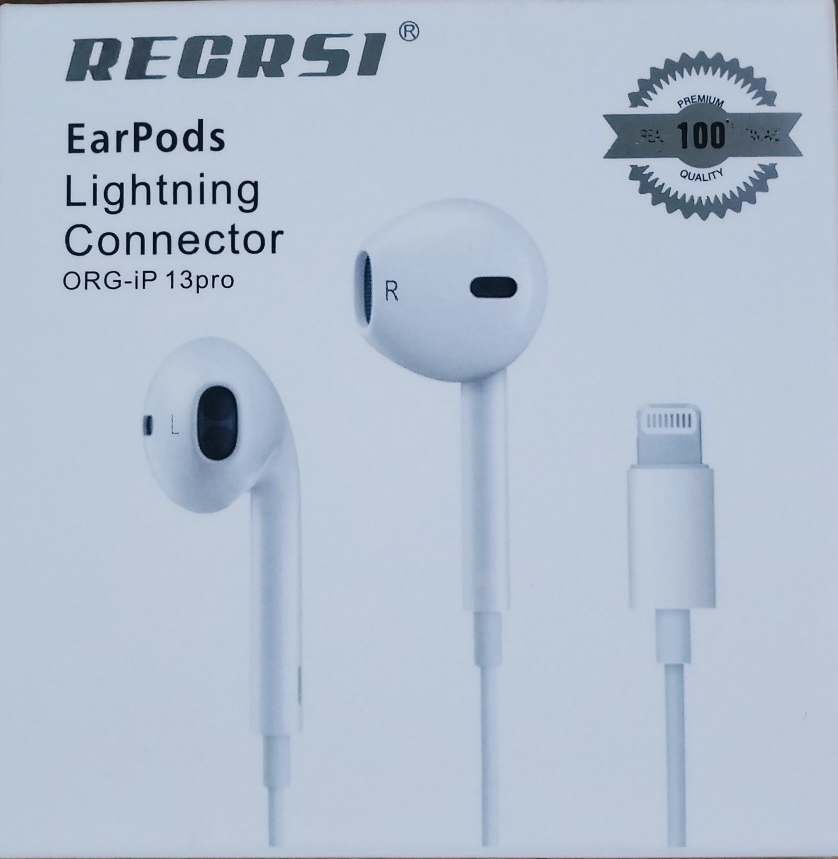 Picture of RECRSI ORG-iP 13 pro EarPods Lightning Connector - White