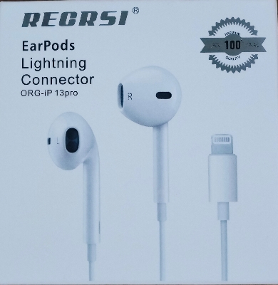 Picture of RECRSI ORG-iP 13 pro EarPods Lightning Connector - White