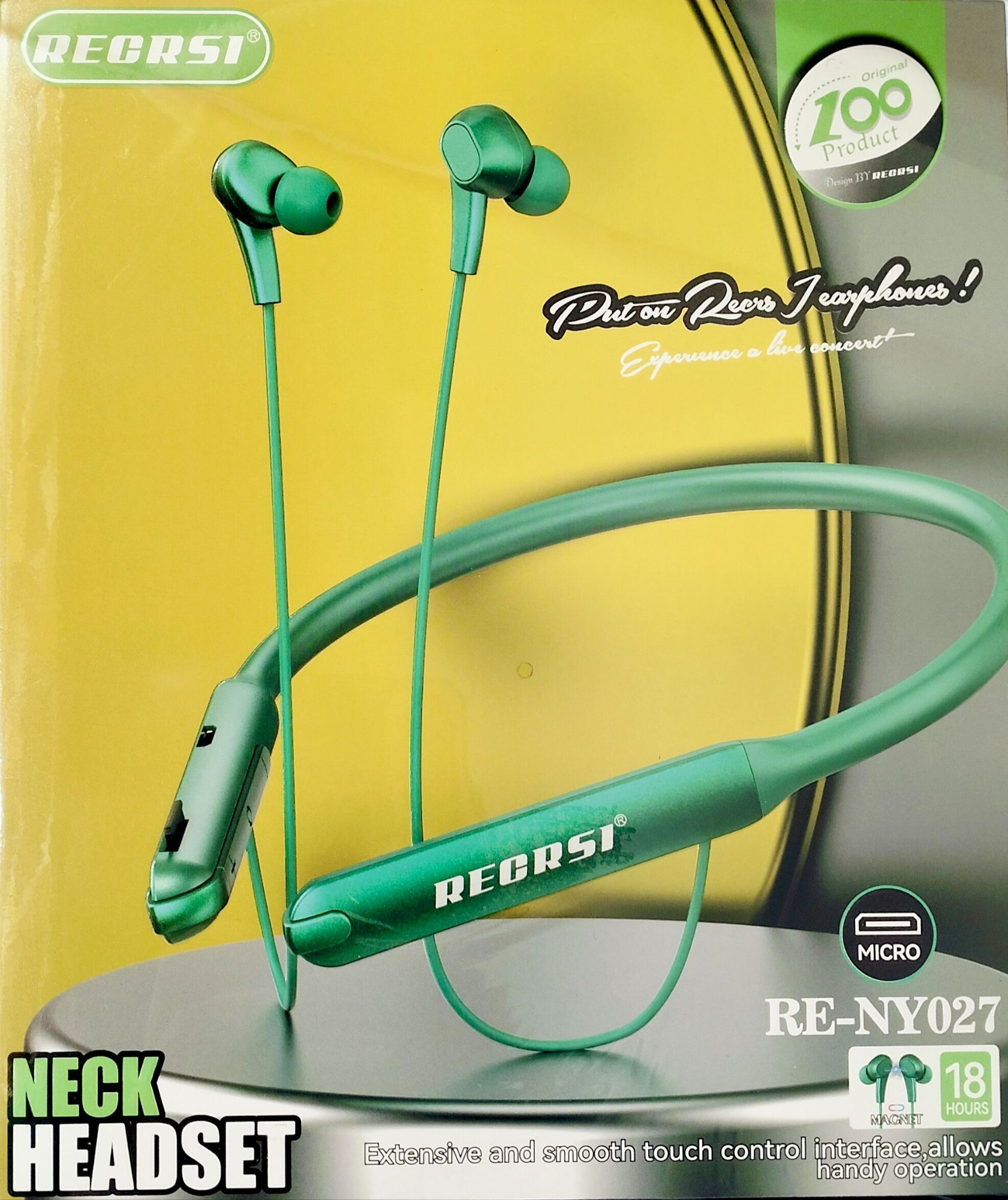 Picture of Extensive and Smooth Touch Control Bluetooth Neck-band