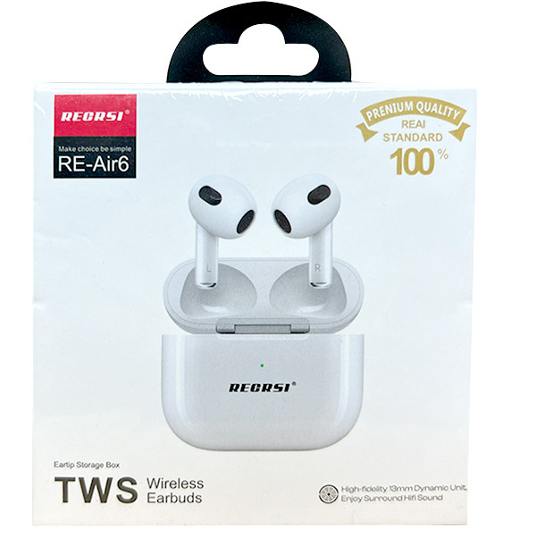 Picture of RECRSI RE-Air6 TWS Wireless Earbuds - White