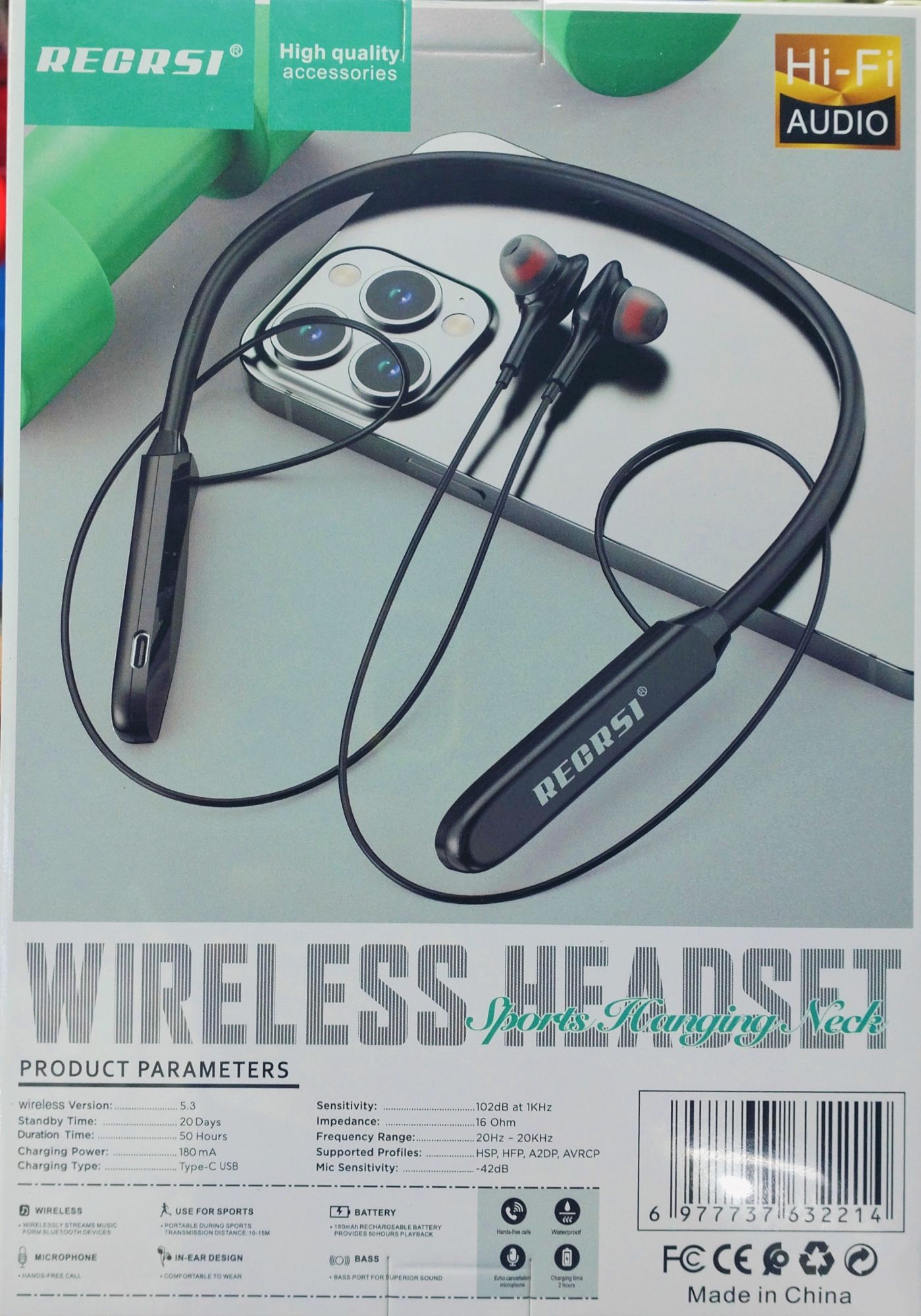 Picture of Wireless Sports Neckband and Comfortable to wear Earphone