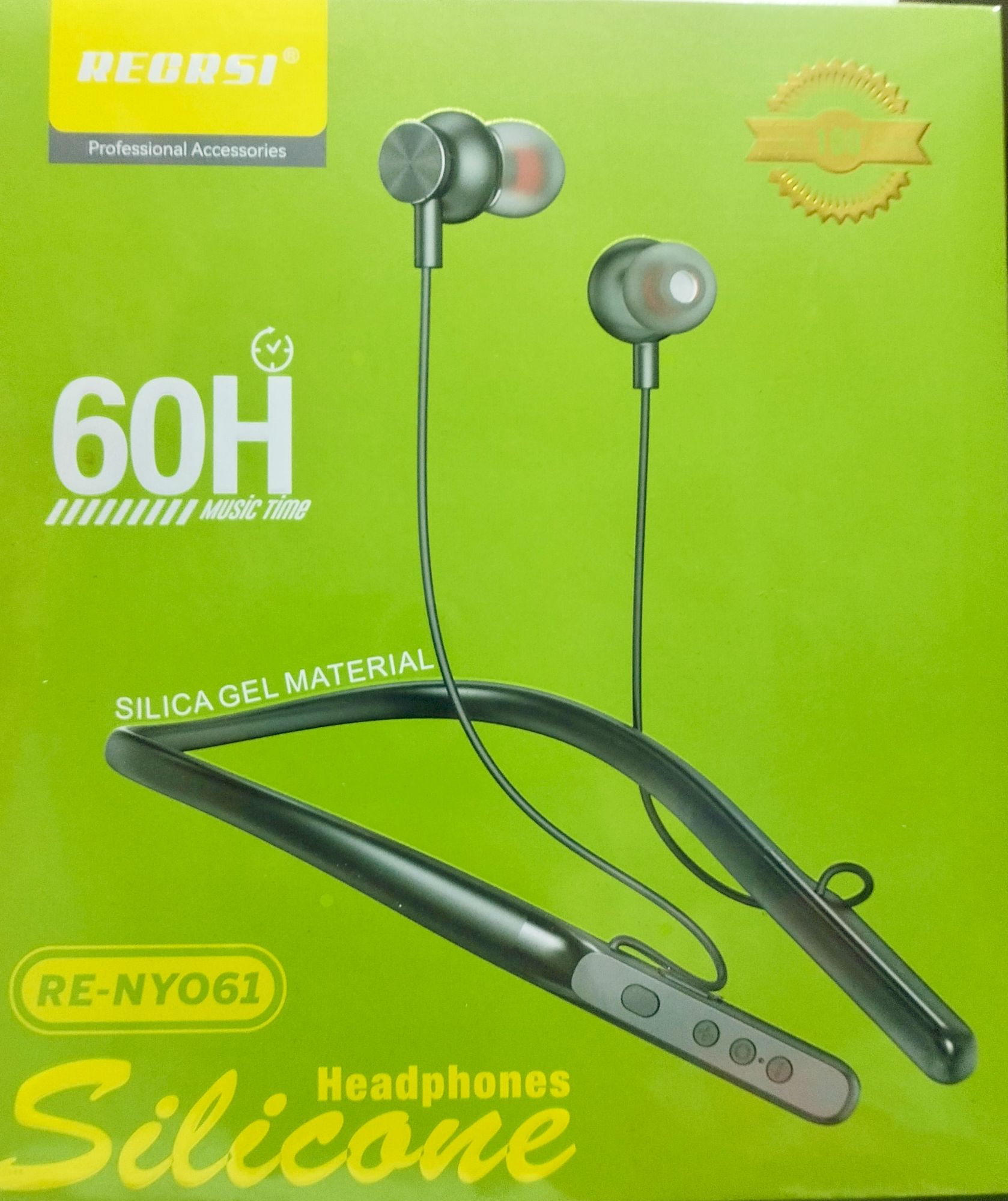 Picture of RECRSI RE-NY061 Silica Gel Material 60H Bluetooth Neckband - Multicolor