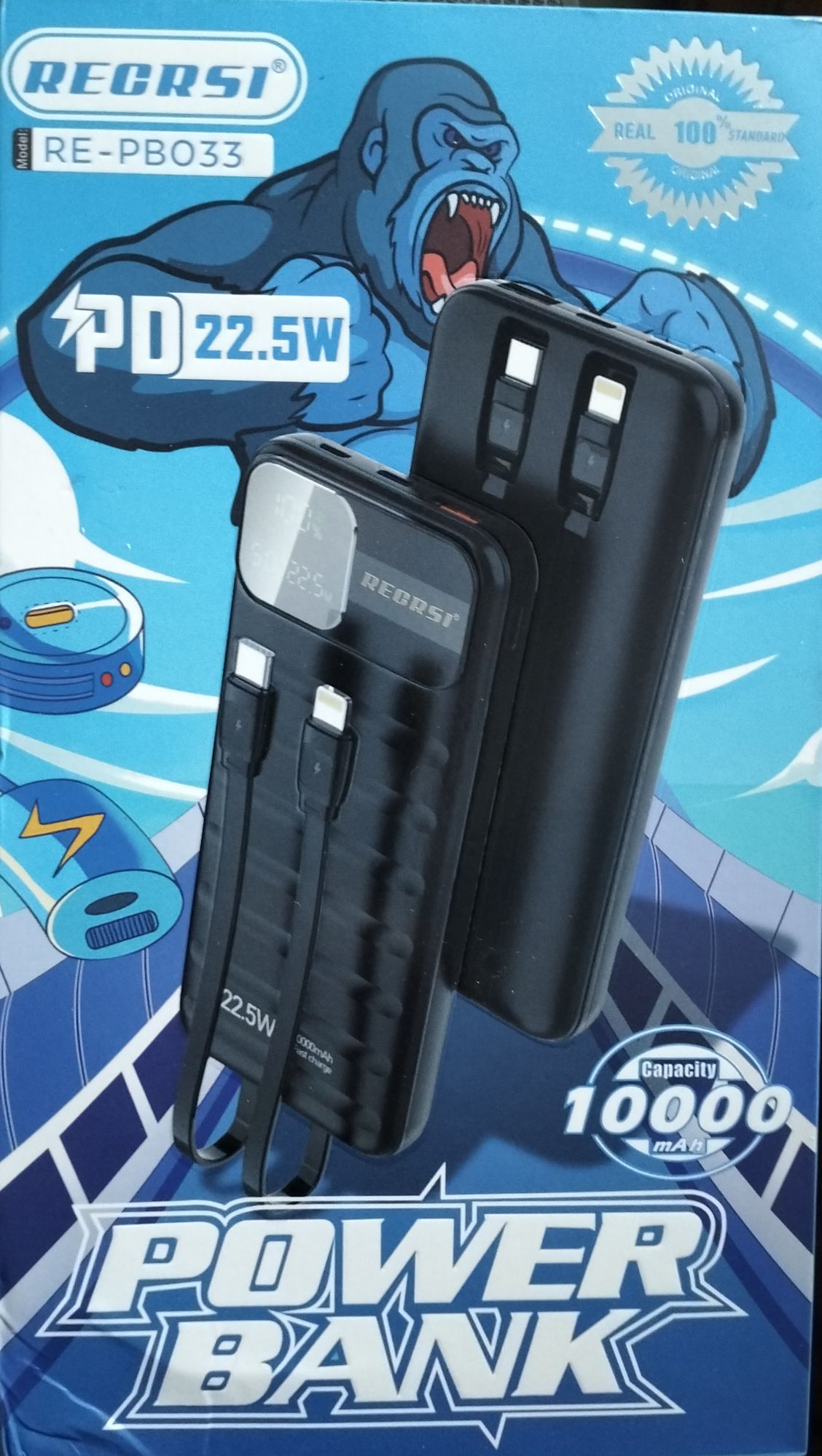 Picture of Intelligent Display of LED Power Bank 10000 mAh 22.5W - Black