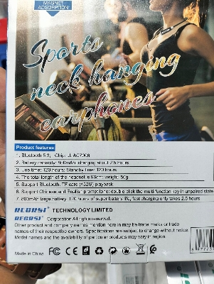 Picture of Wireless Sports Neck Hanging Soft Material and long life Battery Earphone