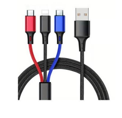 Picture of Metal Braid 3 in 1 fast Charging data cable