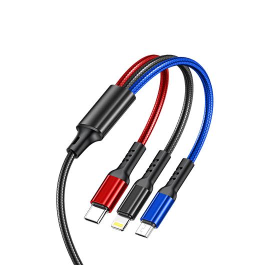 Picture of Metal Braid 3 in 1 fast Charging data cable