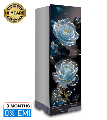 Buy VISION Glass Door Refrigerator RE-150 Liter Digital Mineral Flower Top Mount Online at Best Price	