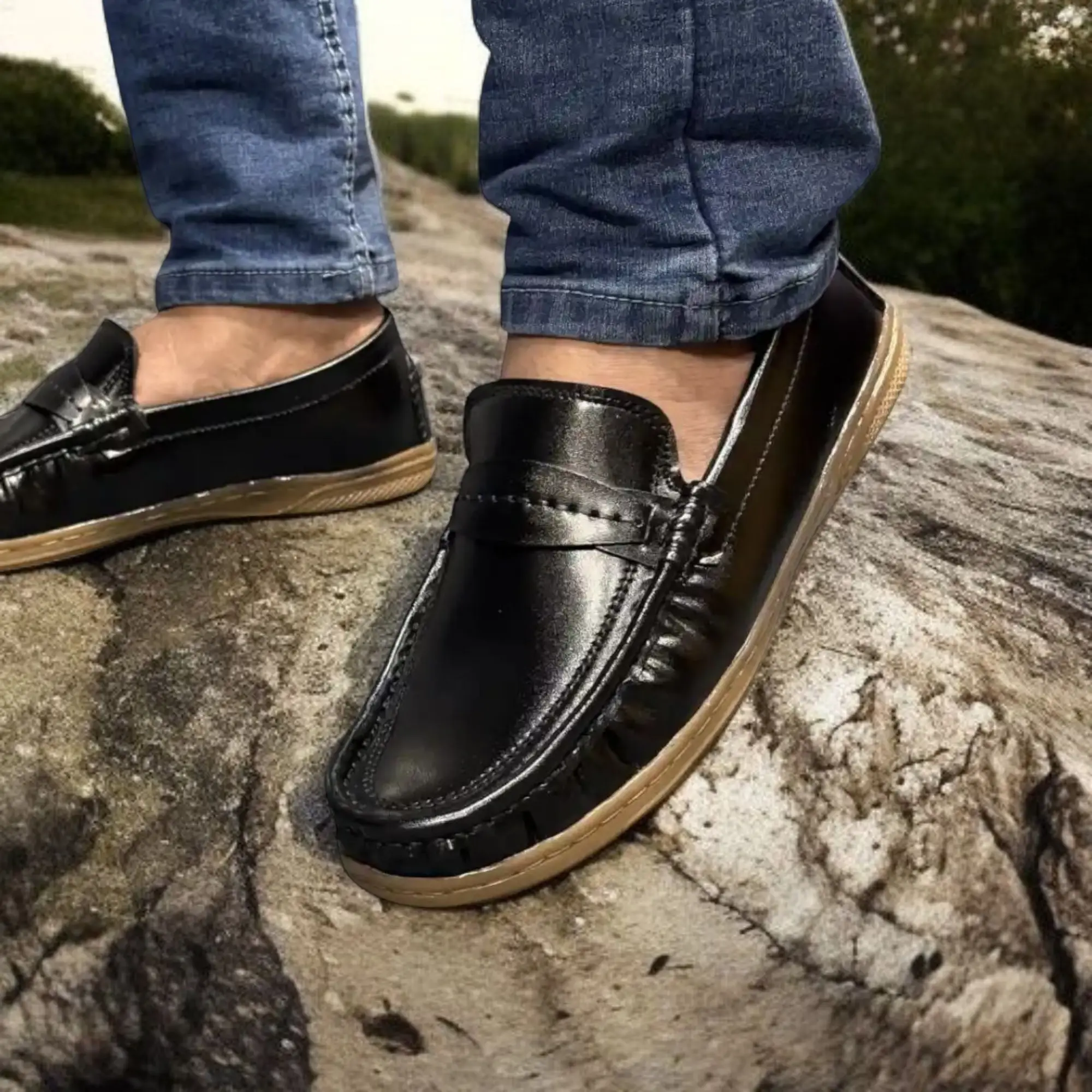 Buy Kites Black loafer for men(china pu leather, crape sole) at Best Price in Bangladesh