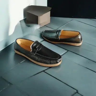 Buy Kites Black loafer for men(china pu leather, crape sole) at Best Price in Bangladesh