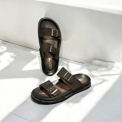 Buy Kites Black leather Sandal for men(orginal leather, Rubber sole)  at Best Price in Bangladesh