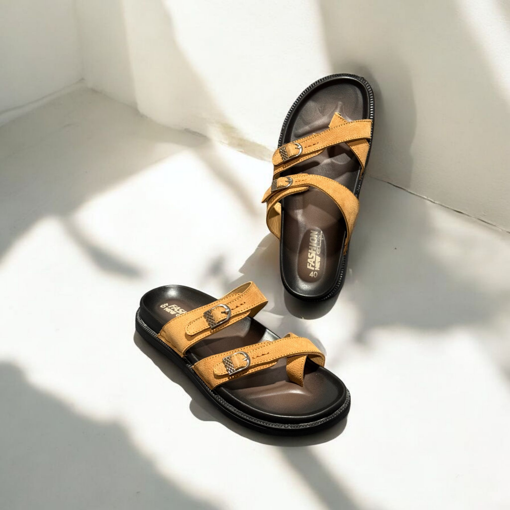 Buy Kites Coffe leather Sandal for men(orginal leather, Rubber sole) at Best Price in Bangladesh