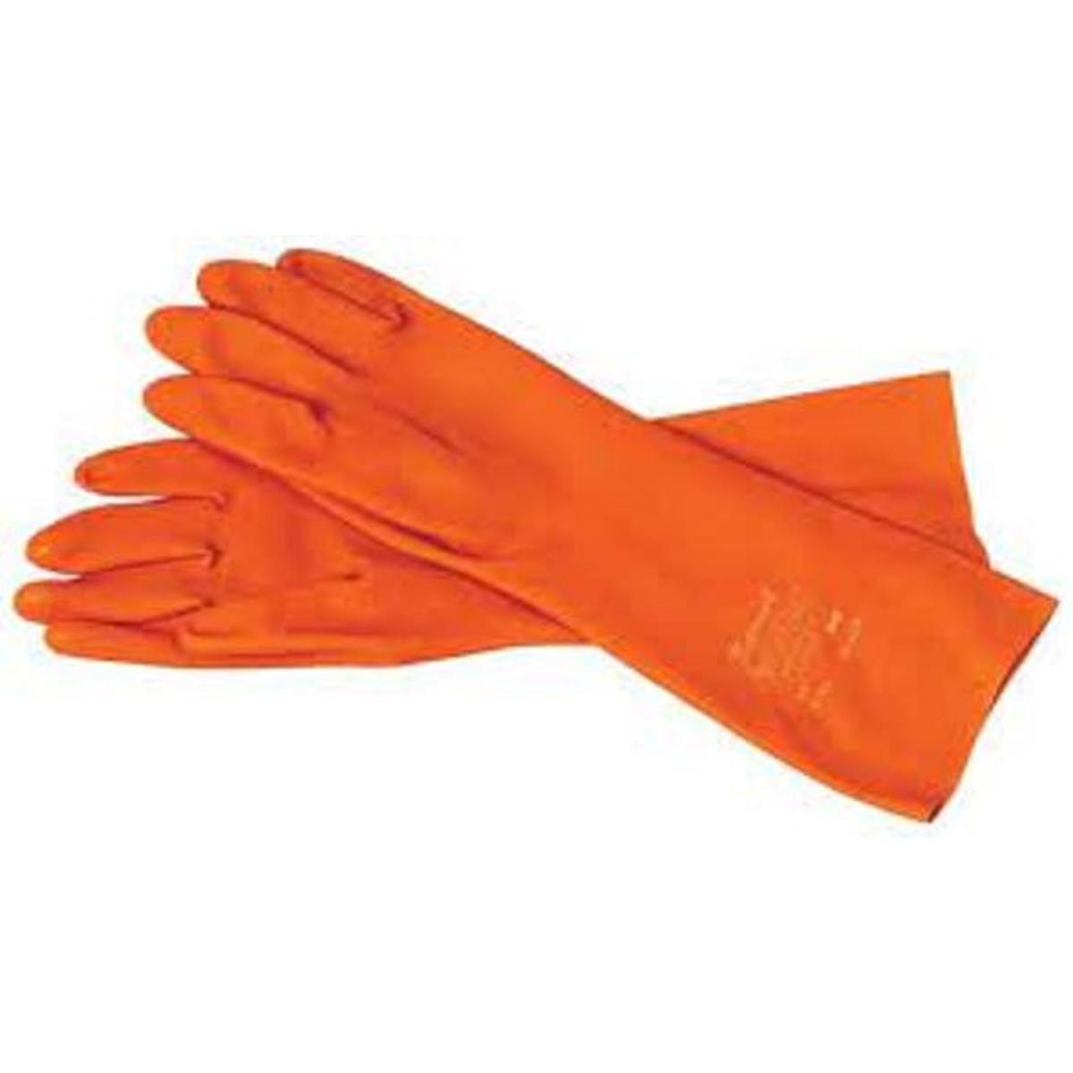 Picture of Rubber Gloves 1 Pair  Orange Colour