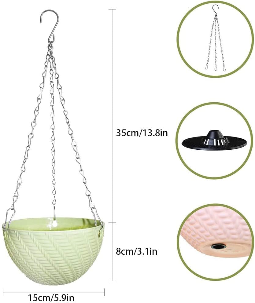 Picture of Hanging Flower Pots Balcony Durable Plastic Basket Planter 1 Pcs