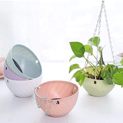Picture of Hanging Flower Pots Balcony Durable Plastic Basket Planter 1 Pcs