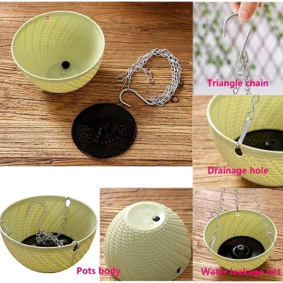 Picture of Hanging Flower Pots Balcony Durable Plastic Basket Planter 1 Pcs