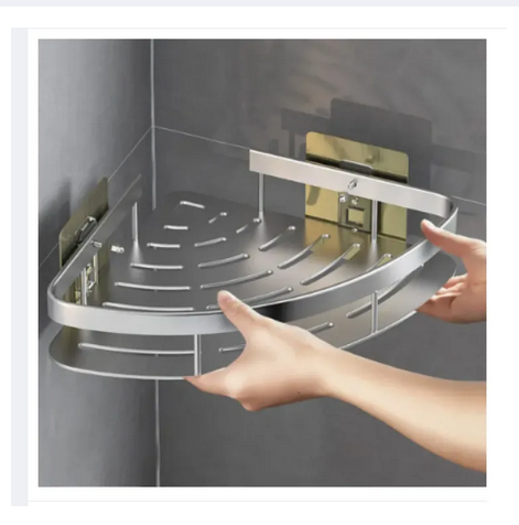 Picture of Bathroom Corner Shelf Space Aluminum Shower Room Rack Bathroom Accessories Organnizer Holder - Corner Self