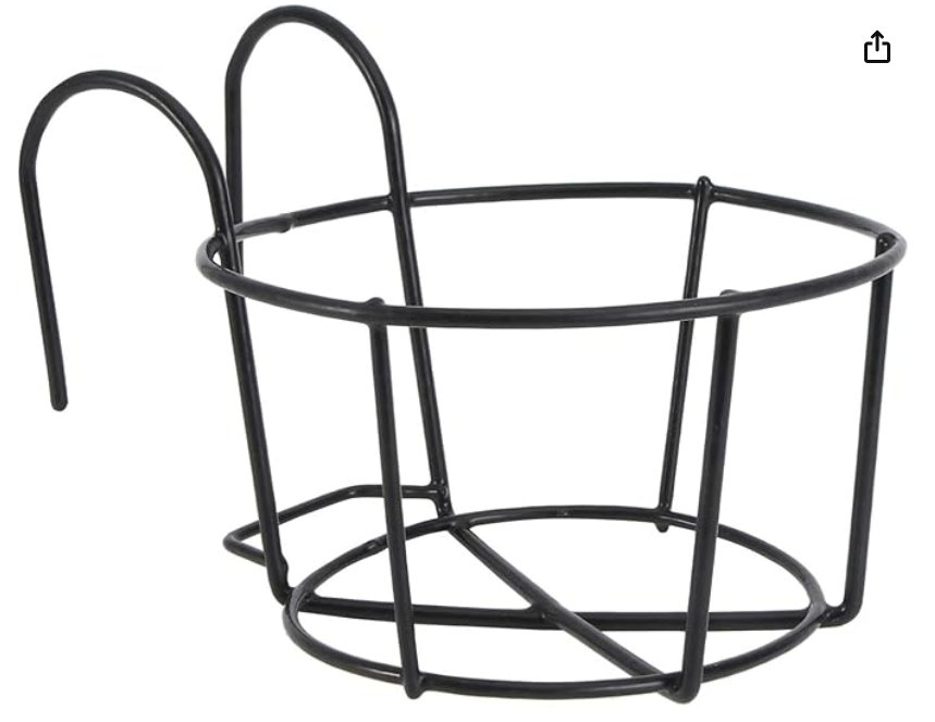 Picture of 8 Inchi Railing Planters Outdoor Balcony Planters Railing Hanging Black Railing Planter Metal Pot 1 PCS