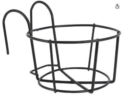 Picture of 8 Inchi Railing Planters Outdoor Balcony Planters Railing Hanging Black Railing Planter Metal Pot 1 PCS